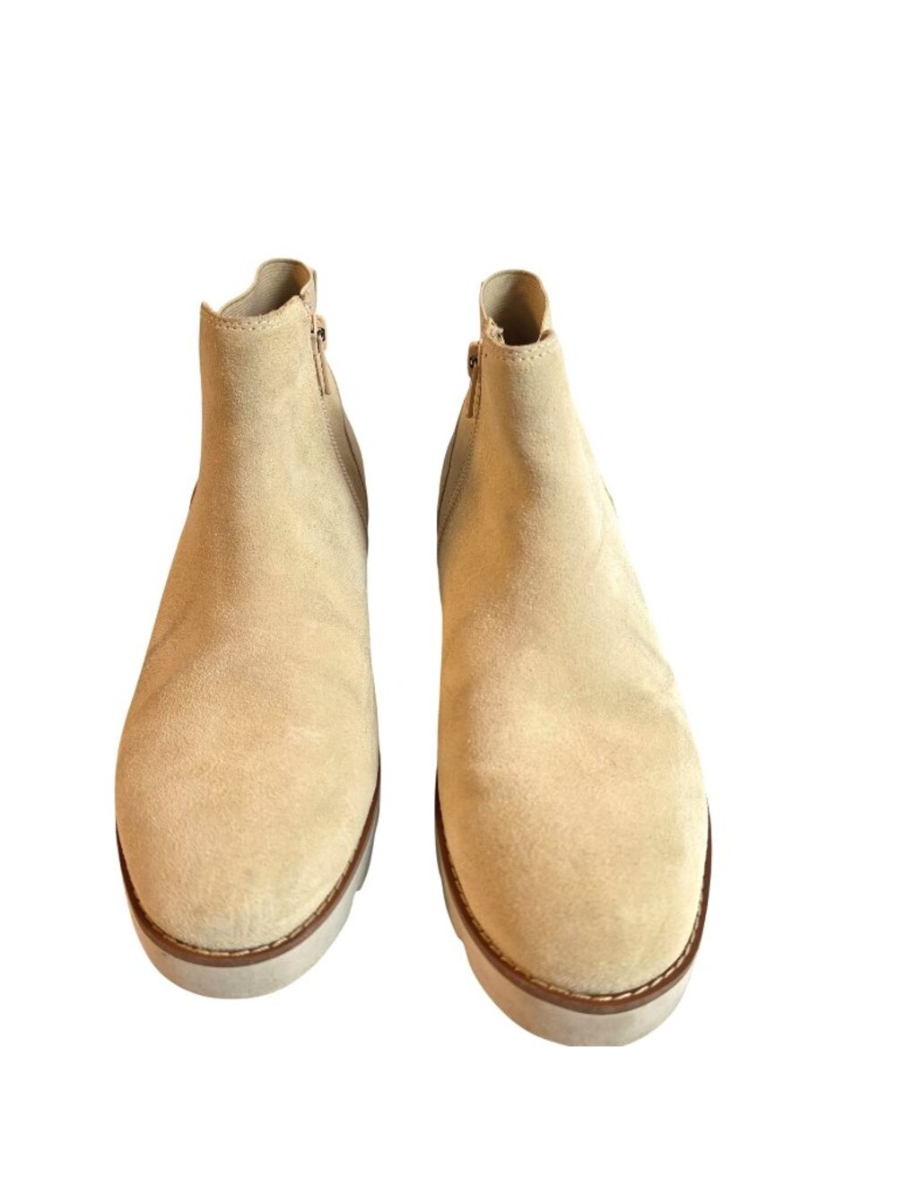 Vionic Brionie Chelsea Boots Womens 6.5 Semolina Suede Lug Sole Ankle Booties